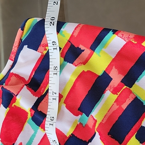 Evan Picone Sleeveless Cowl Neck Dress - Size 14, Multicolor Pattern - Picture 11 of 14